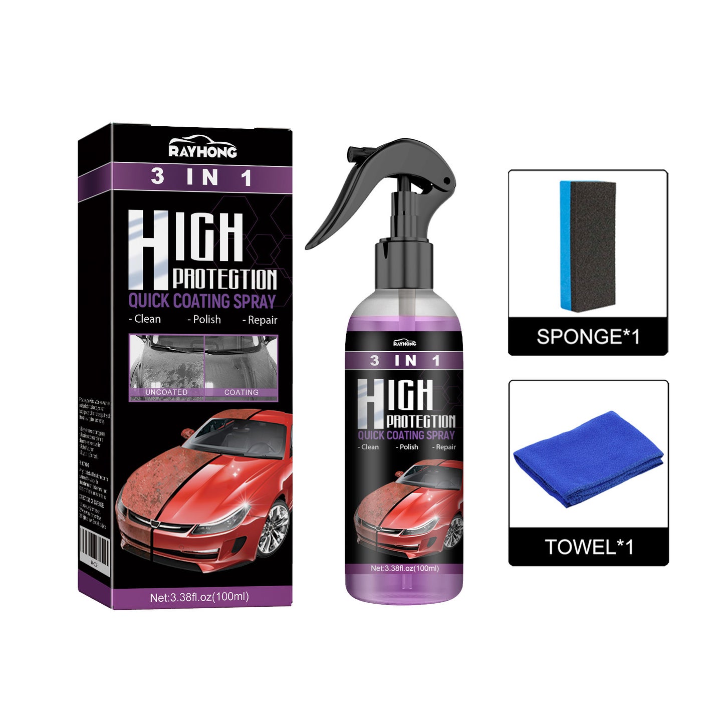 3-in-1 Magic Car Coating: Instant Scratch Repair + Paint Protection + Showroom Shine