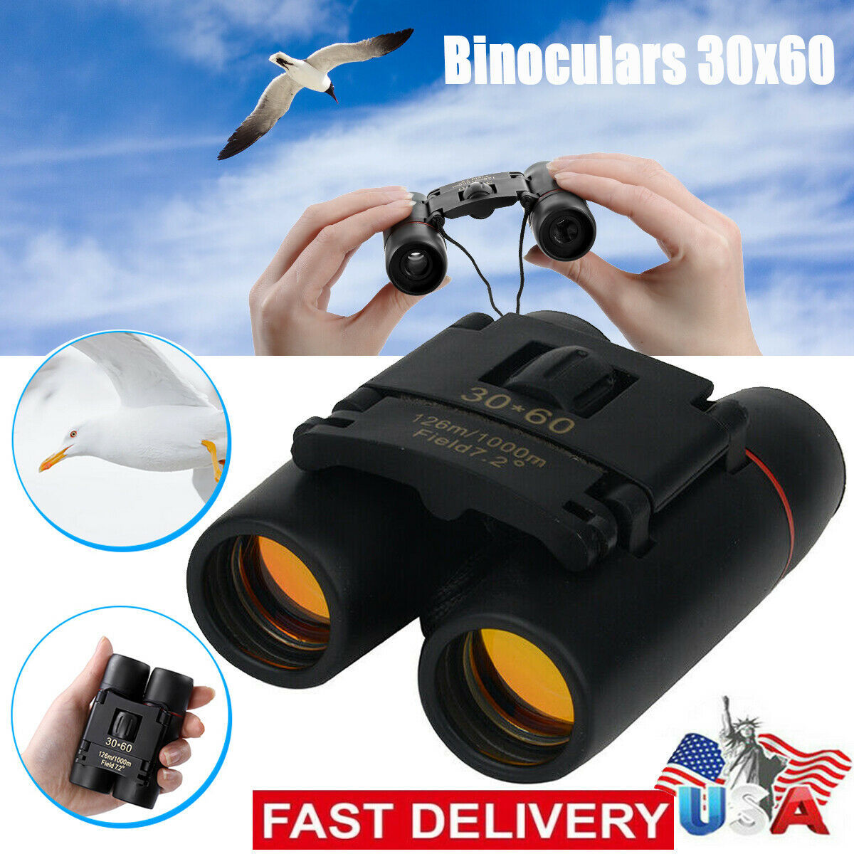 Eagle Eye 30x60 Zoom Binoculars for Hunting