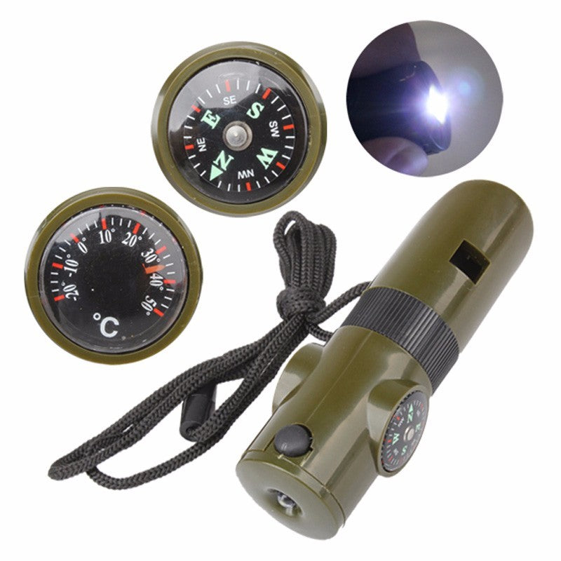 7-in-1 Survival Whistle, Compass & More