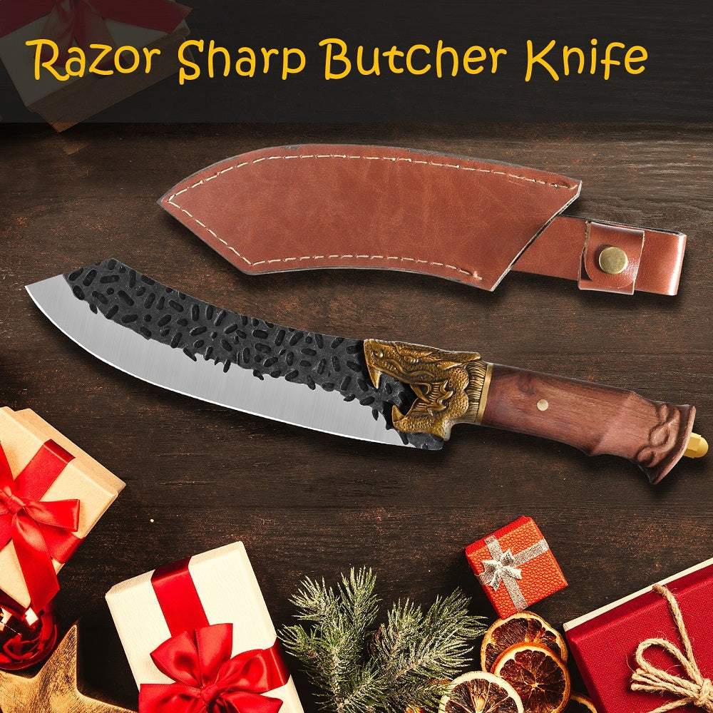 Razor-Sharp Boning Knife with Premium Leather Sheath