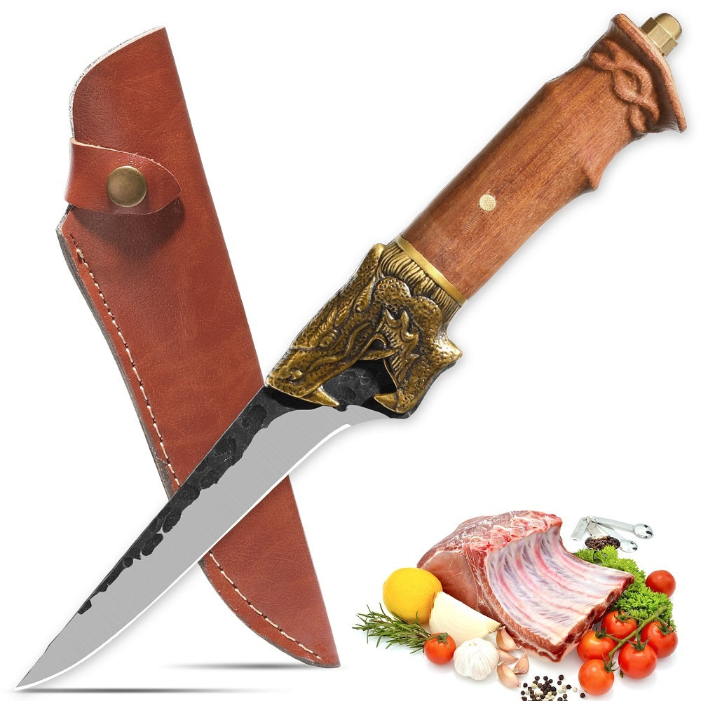 Razor-Sharp Boning Knife with Premium Leather Sheath
