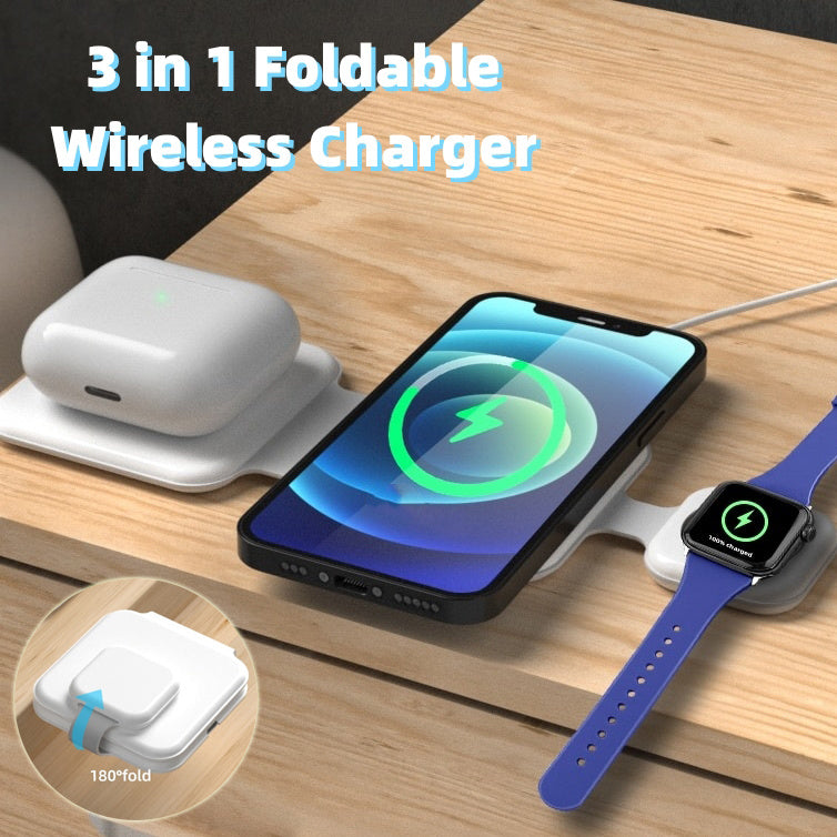 FlexiSnap Pro: Foldable 3-in-1 Magnetic Wireless Charger