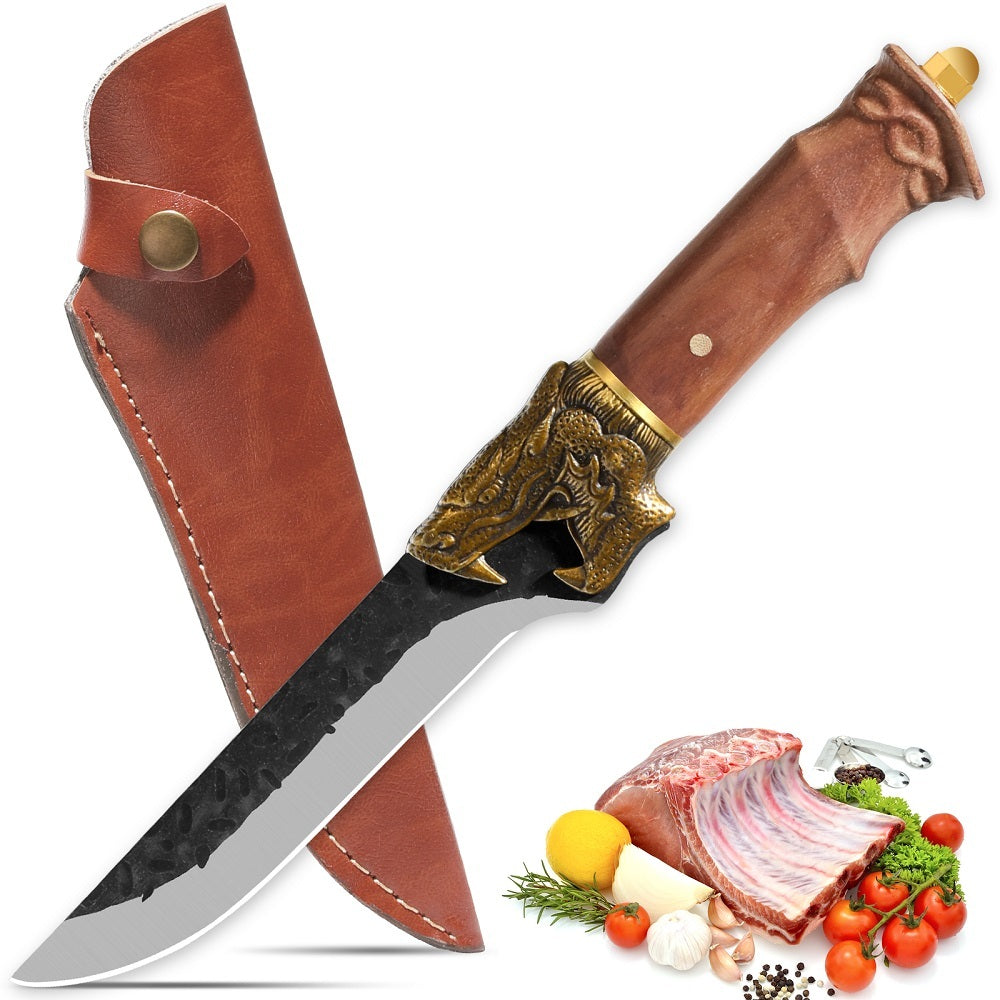 Razor-Sharp Boning Knife with Premium Leather Sheath