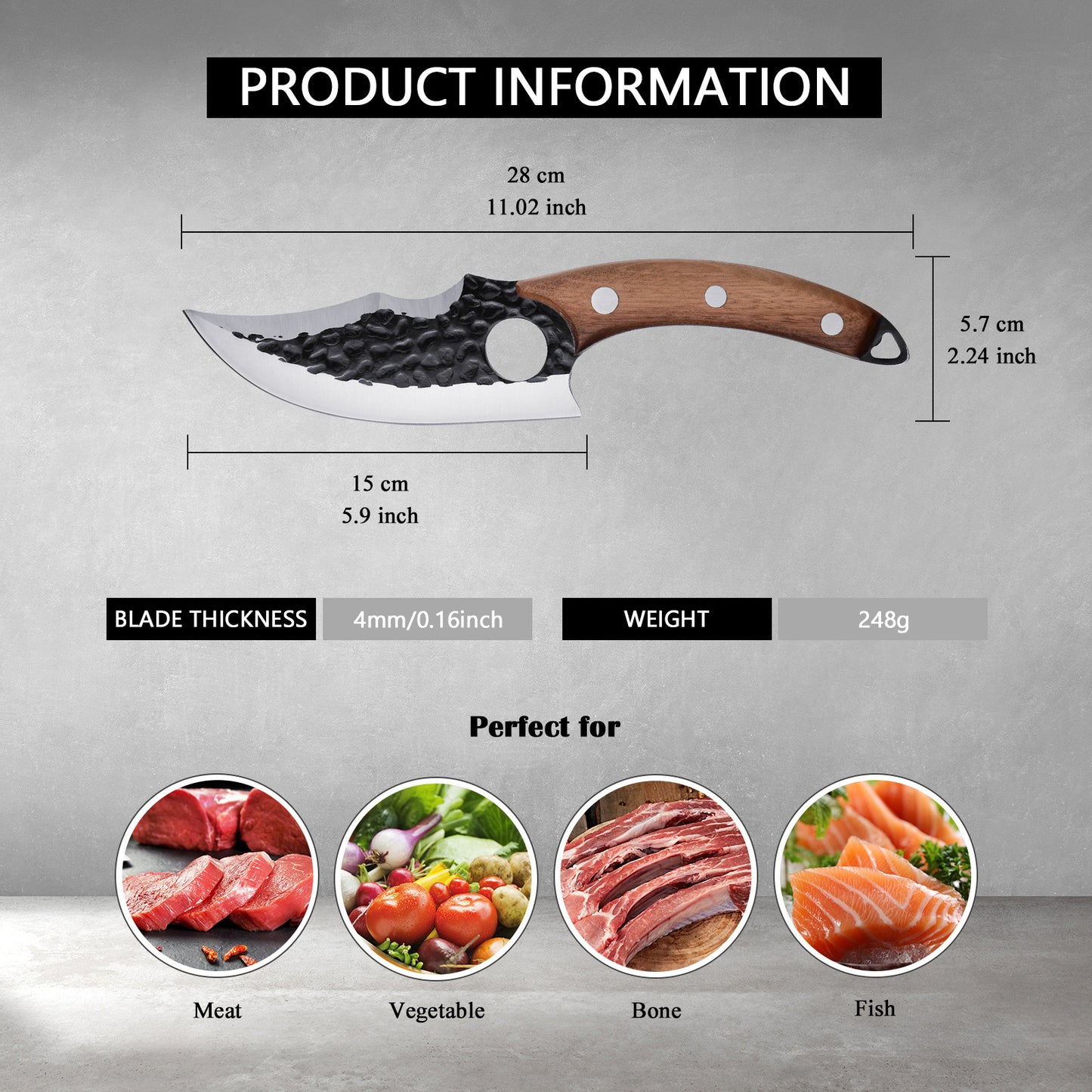 Kegani 12" Battle-Ready Viking Meat Cleaver
