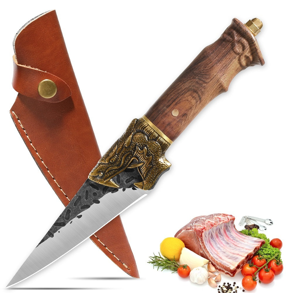 Razor-Sharp Boning Knife with Premium Leather Sheath