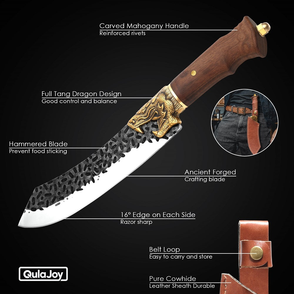 Razor-Sharp Boning Knife with Premium Leather Sheath