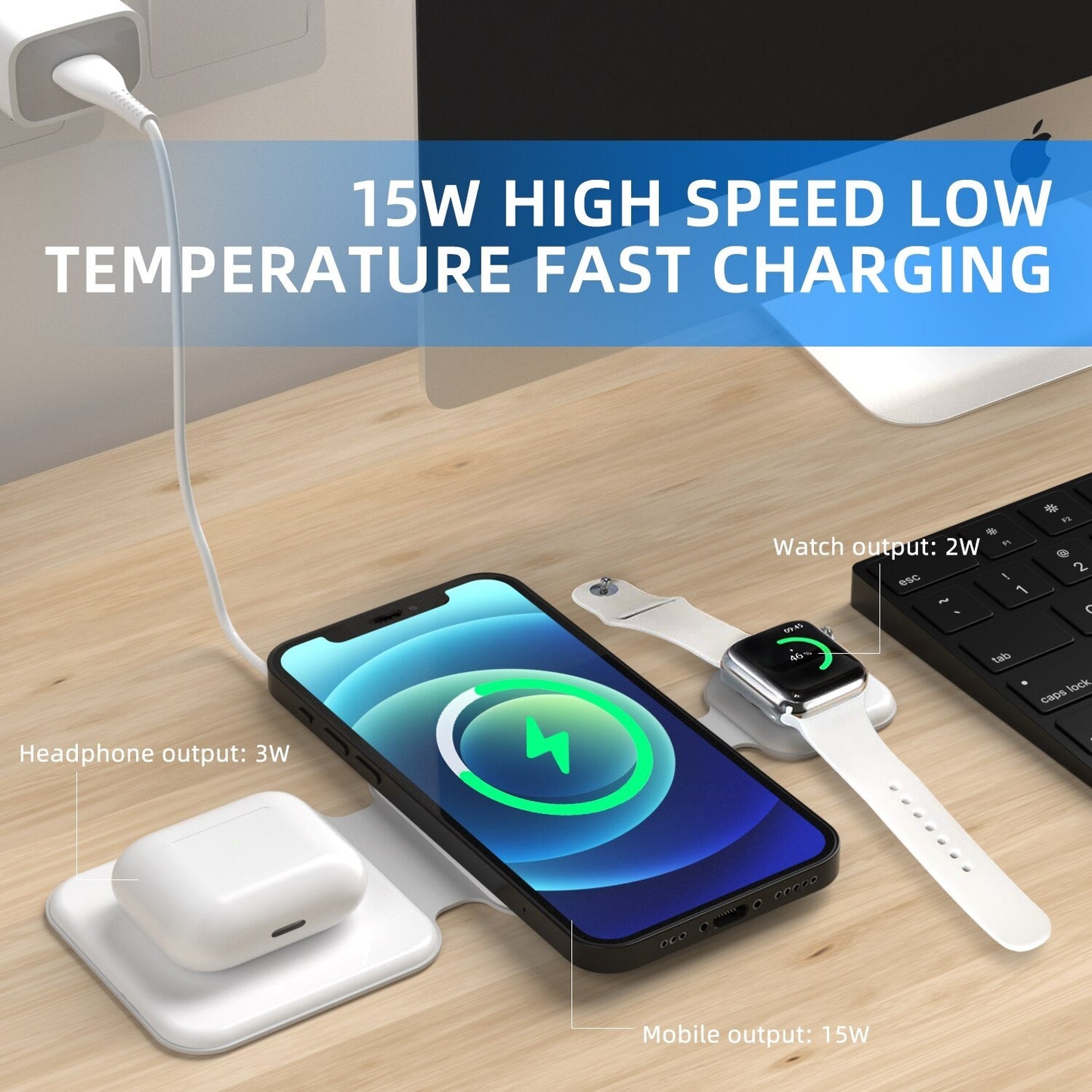 FlexiSnap Pro: Foldable 3-in-1 Magnetic Wireless Charger