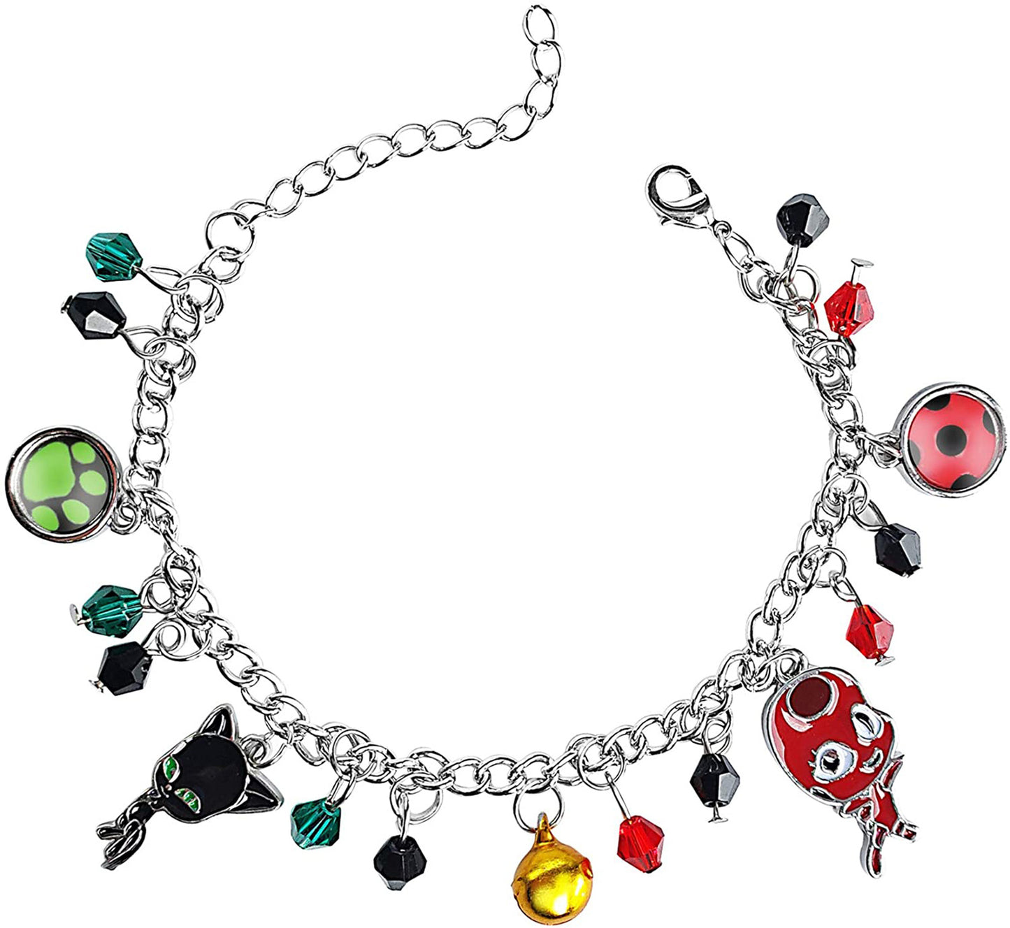 Ladybug Cat Charm Bracelet