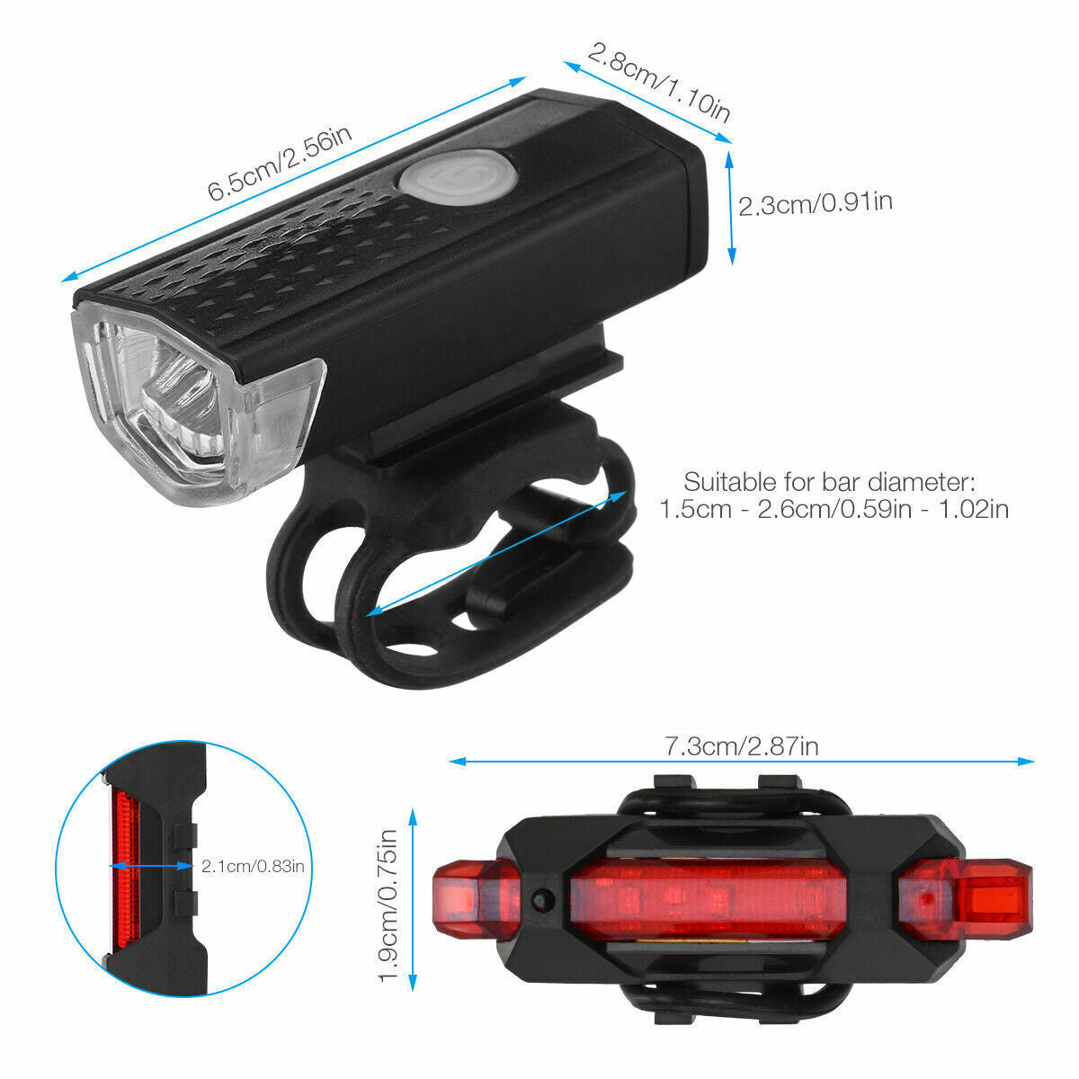 LED Bike Headlight & Rear Lamp