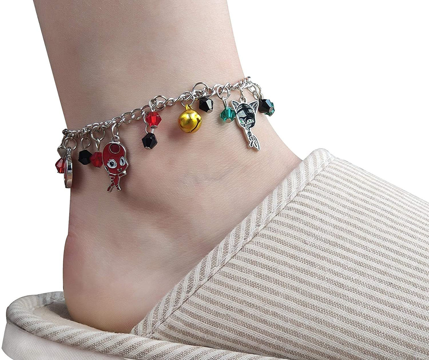 Ladybug Cat Charm Bracelet