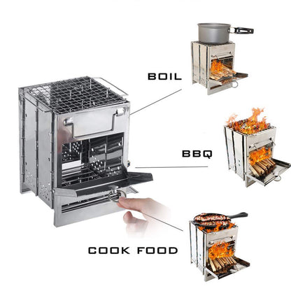 FlameFold Pro: Portable Adjustable Camping Stove
