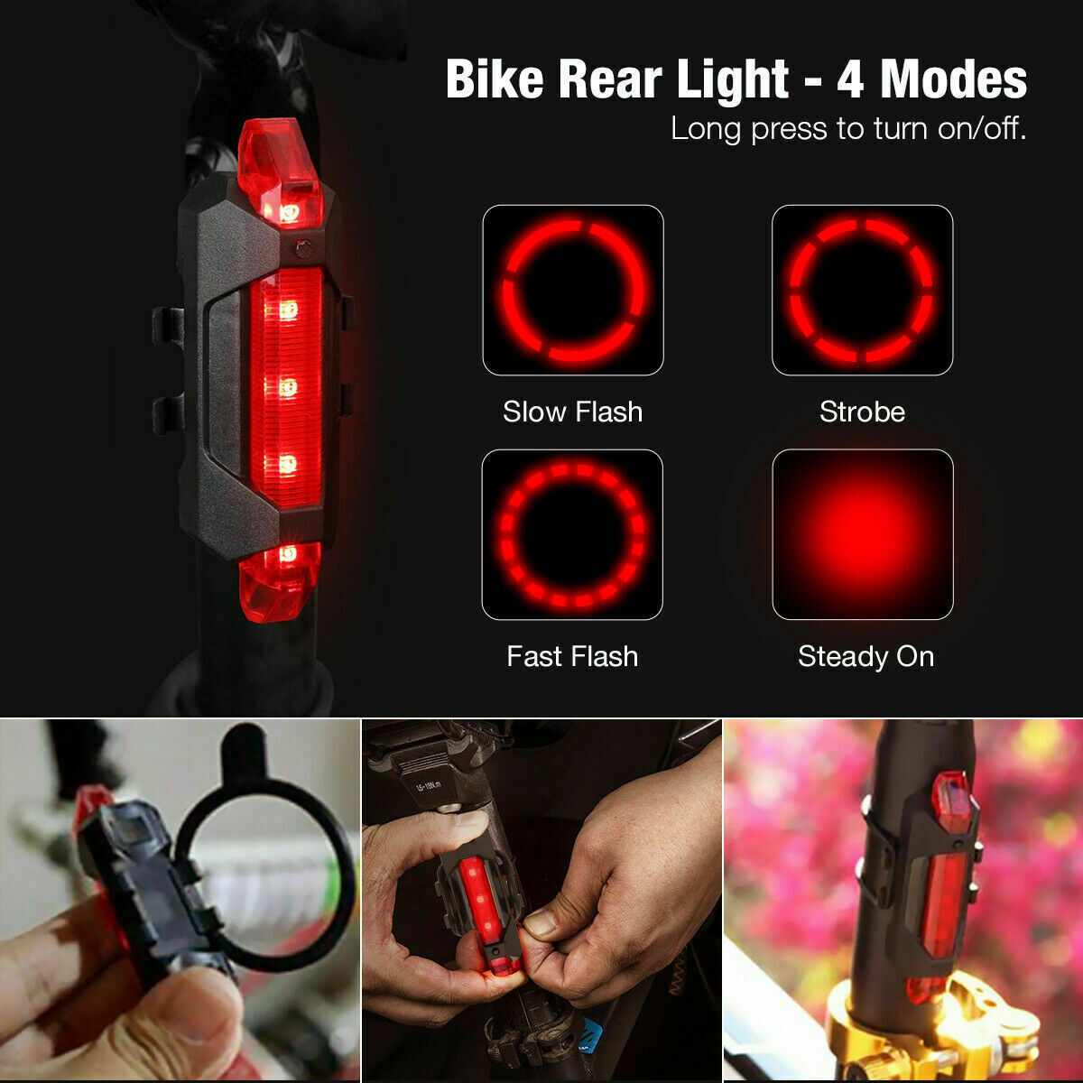 LED Bike Headlight & Rear Lamp