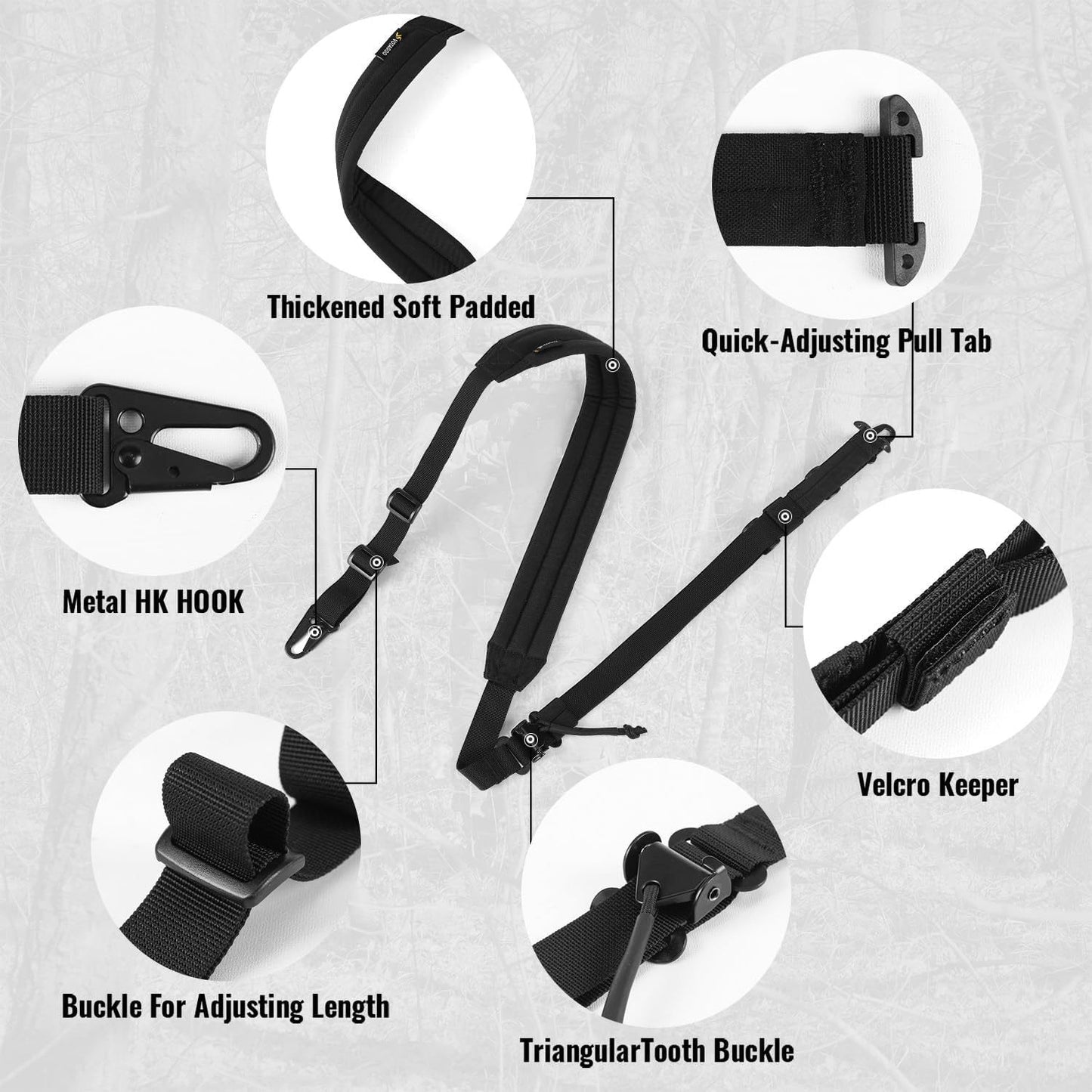 2-Point Quick Adjust Gun Sling w/ HK Hook