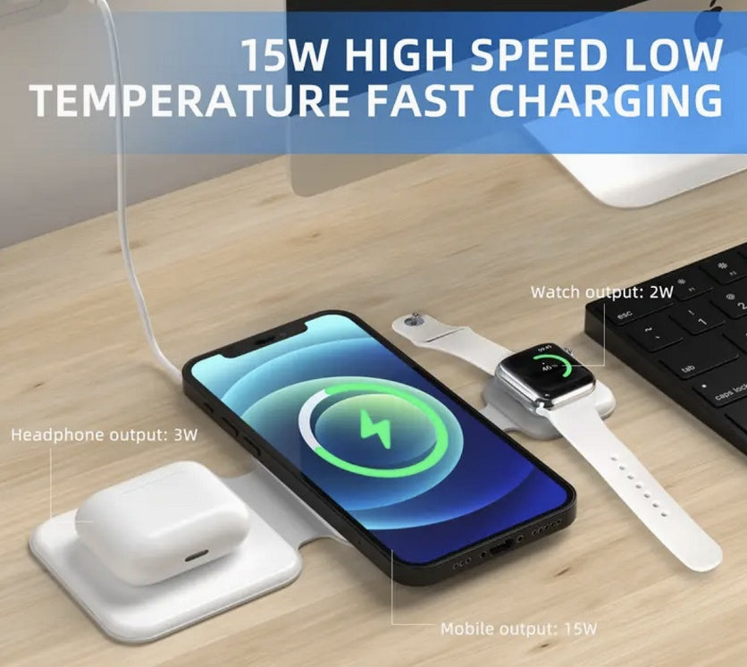 FlexiSnap Pro: Foldable 3-in-1 Magnetic Wireless Charger