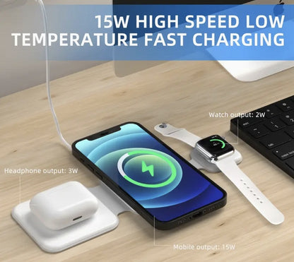 FlexiSnap Pro: Foldable 3-in-1 Magnetic Wireless Charger