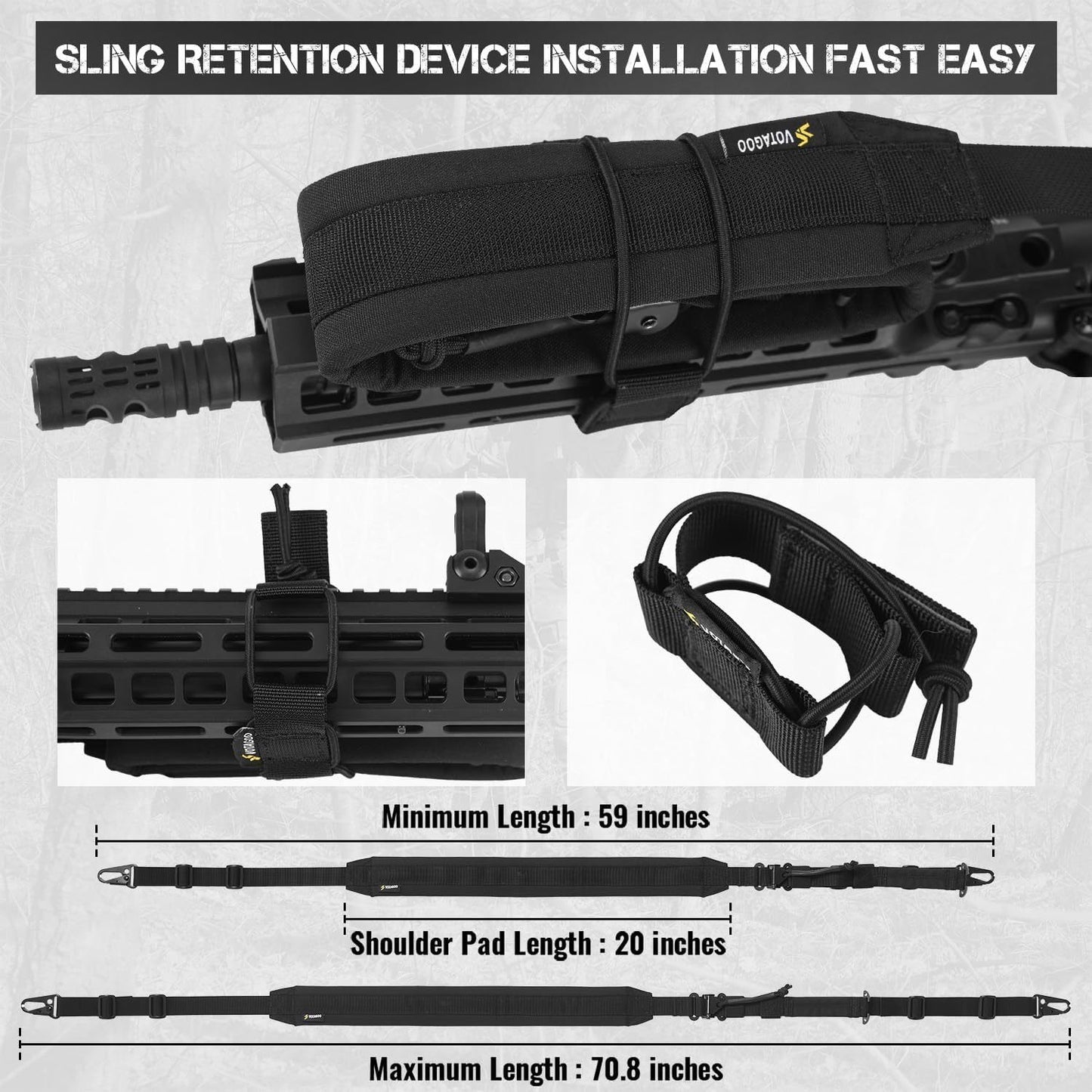 2-Point Quick Adjust Gun Sling w/ HK Hook