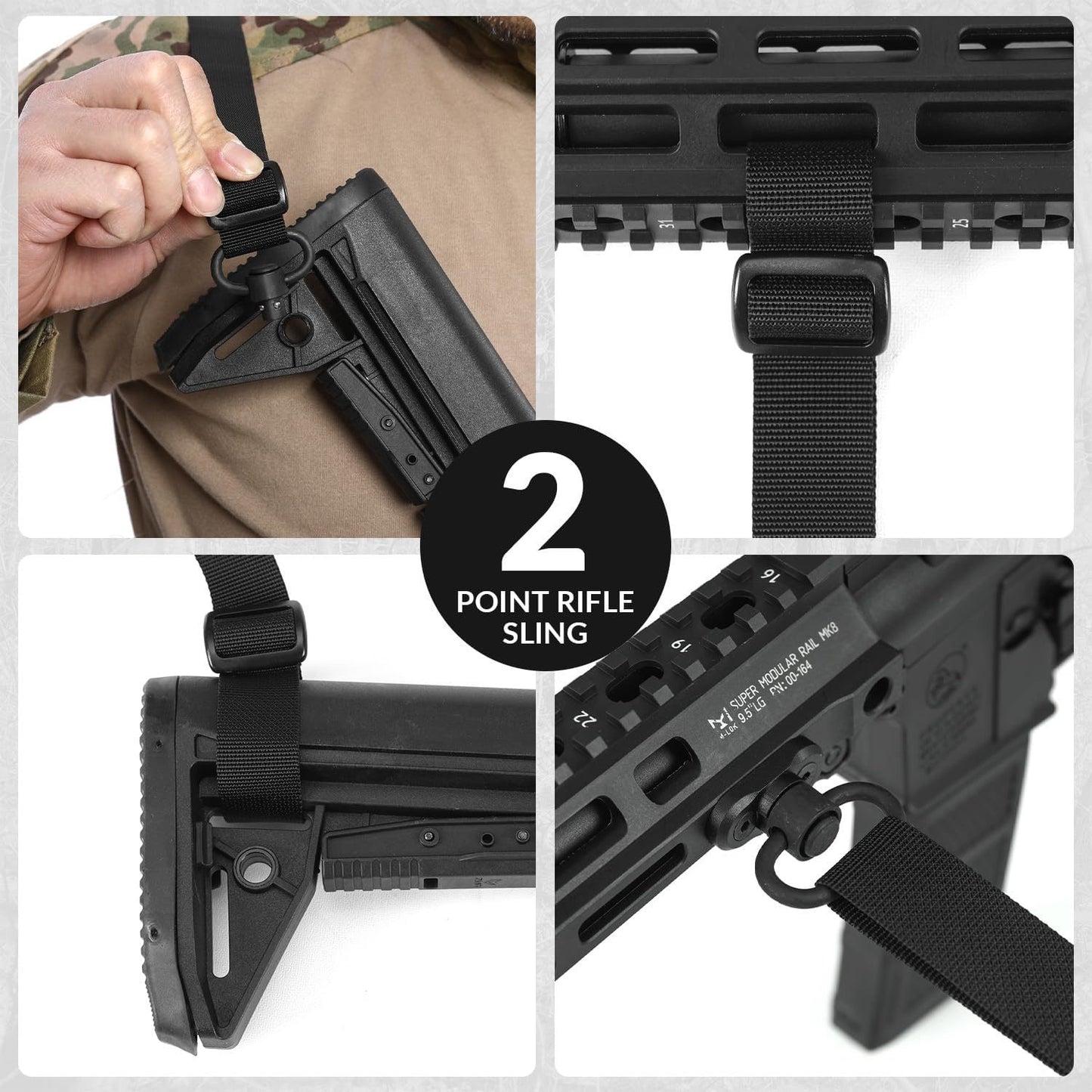 2-Point Quick Adjust Gun Sling w/ HK Hook